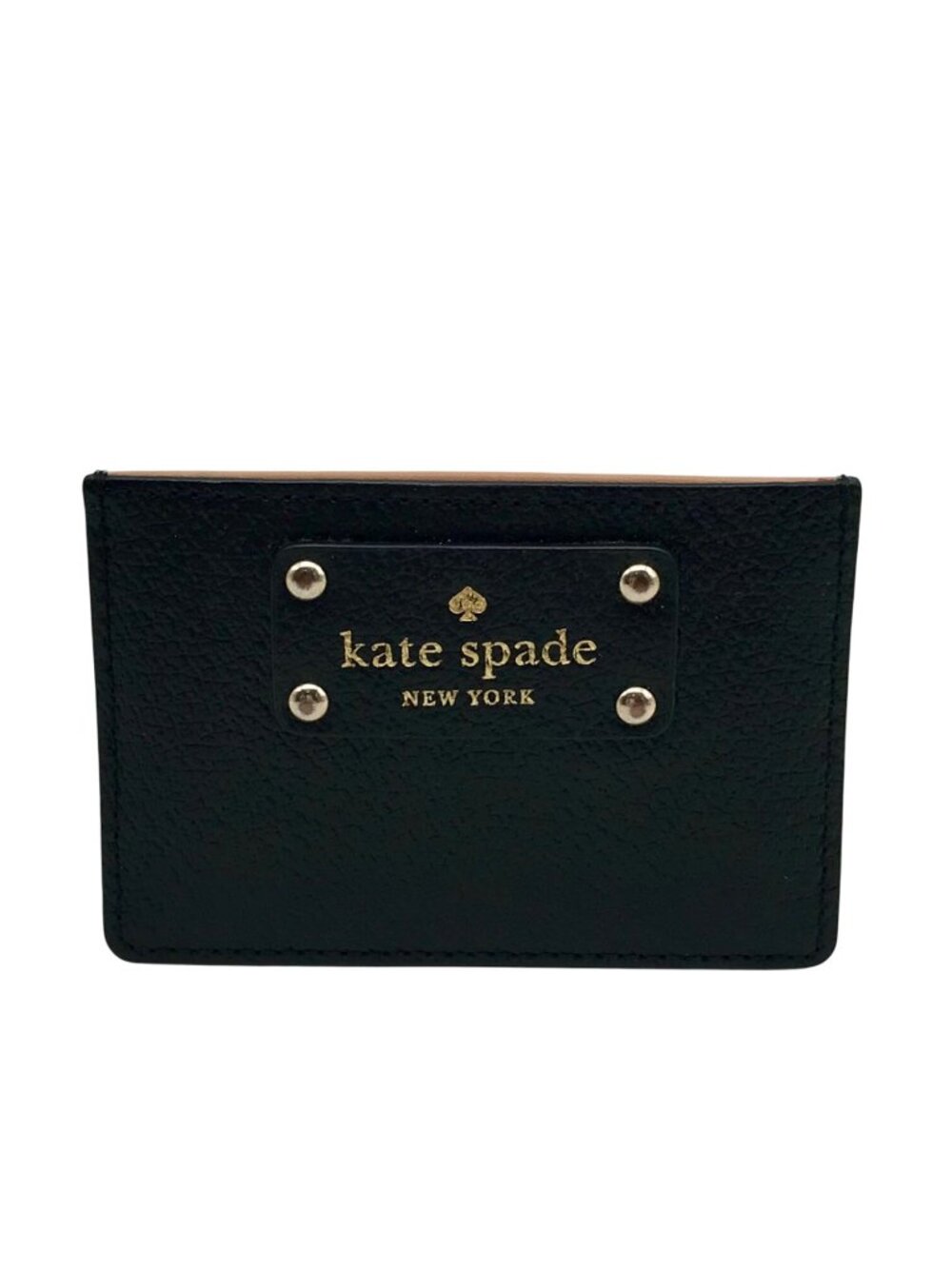 Kate Spade Black & Beige Leather Wellesley Graham Card Holder